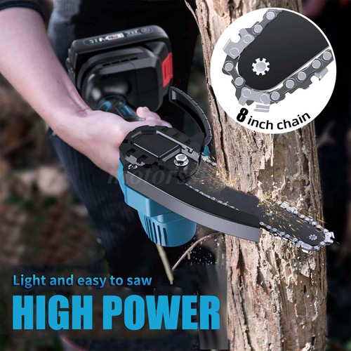 Mini Chainsaw Cordless Portable 8in Small Handheld Electric Chain Saw 2×Battery - Picture 7 of 15