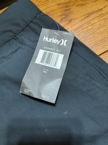 NWT Hurley Shorts Men 36/L Reagan Black Lightweight MSRP $49 - Picture 3 of 6