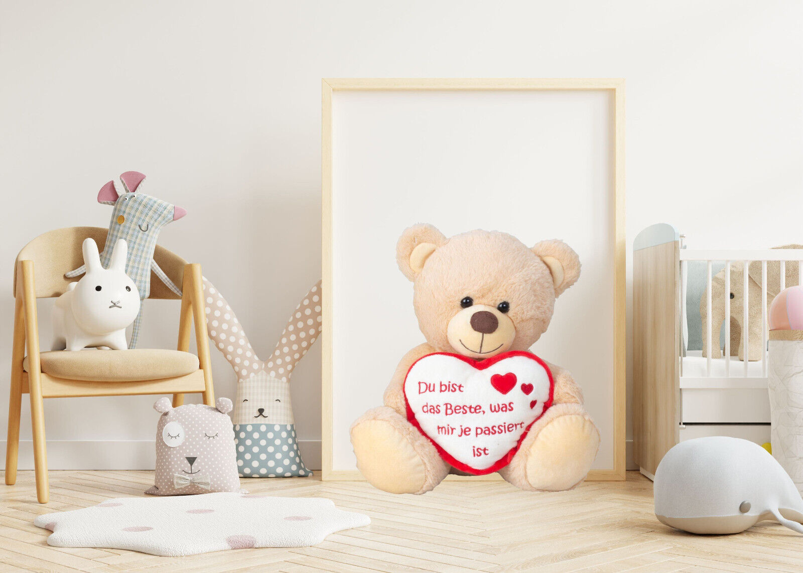Teddybär Kuschelbär mit Herz und Aufschrift 30 cm groß Plüschbär Kuscheltier