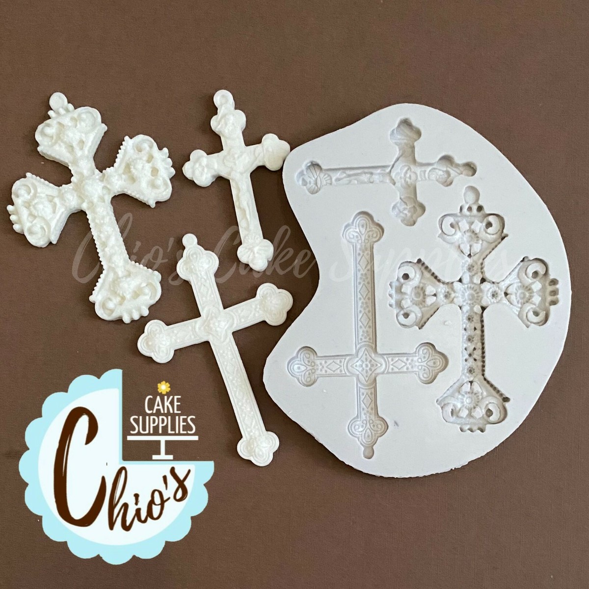 RFGHAC Doop Cake Decoraties Kruis Cake Mould Kruis Siliconen Mallen Communie Duif Fondant Mallen voor Doop Party Cake Decoreren Cupcake Topper Snoep Chocolade Gum Pasta Set van 4