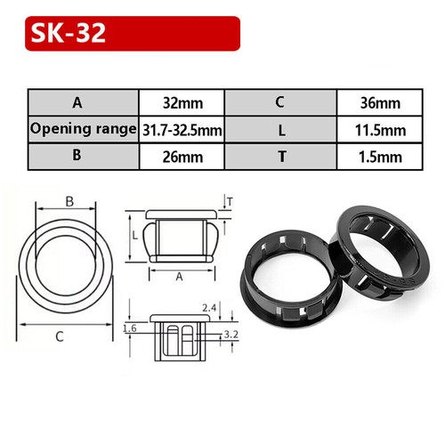 Dia 8 - 60mm Snap in Cable Hose Cover Bushing Grommet Wire Tidy Protector Black - Picture 28 of 34