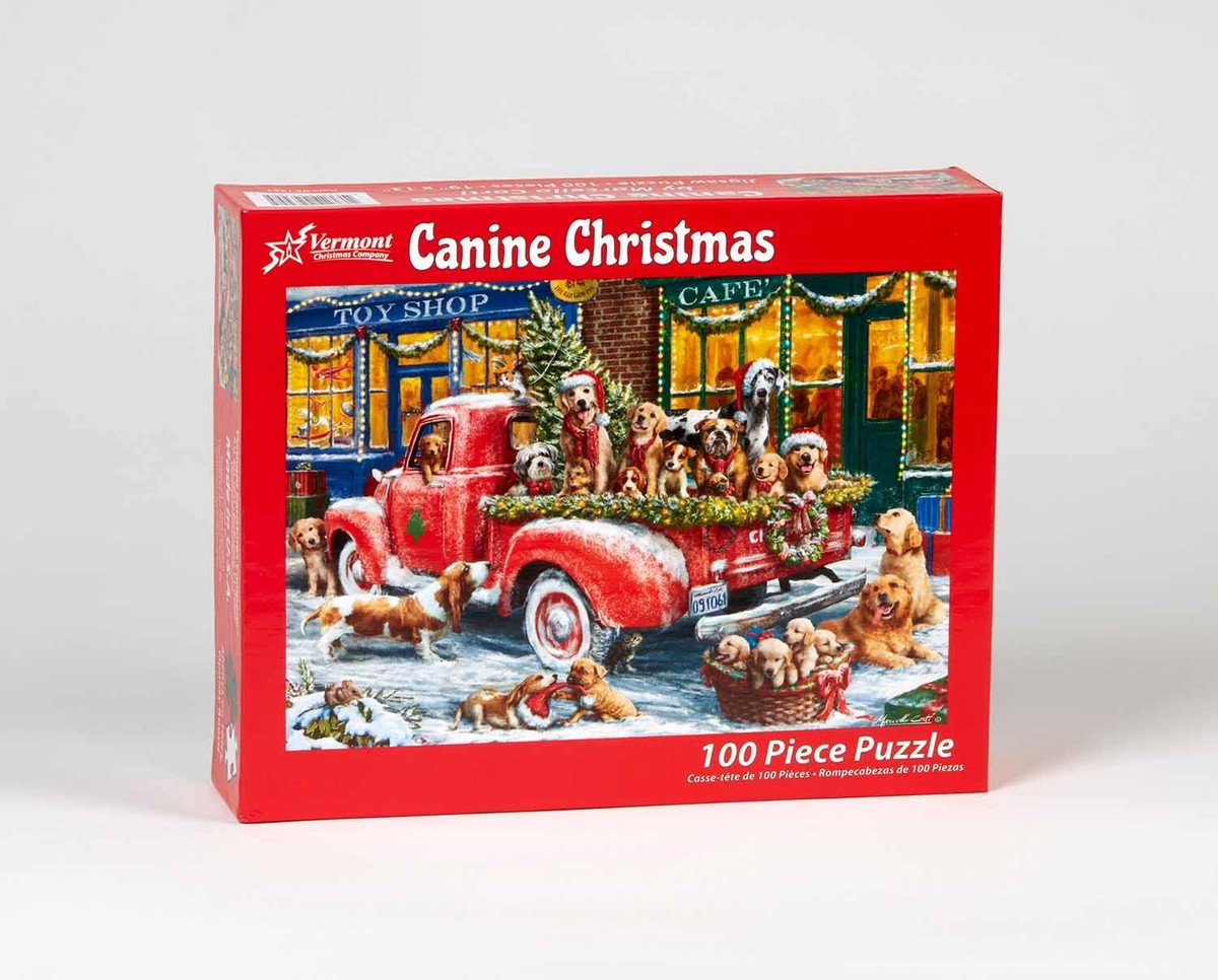 Vermont Christmas Company Canine Christmas 100 Piece Jigsaw Puzzle