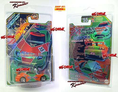 Hot Wheels CUSTOM 1991 24H LE MANS RENOWN #55 Mazda RX-7 GREEN,STAR 5SP,CARDED - Picture 1 of 22