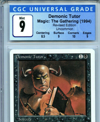 コ*ク様 Magic:The Gathering Revised Edition MTG Revised Demonic Tutor BGS 9.5 Gem Mint Magic Card Amricons