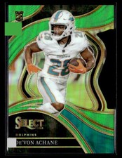 (3647) 2023 Select De'Von Achane Neon Green Prizms Die Cuts #/499 RC Dolphins
