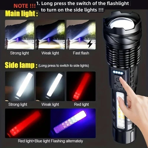 Observatioy Flashlight Outdoor Lighting White Laser Flashlight Rechargeable New - Bild 9 von 18