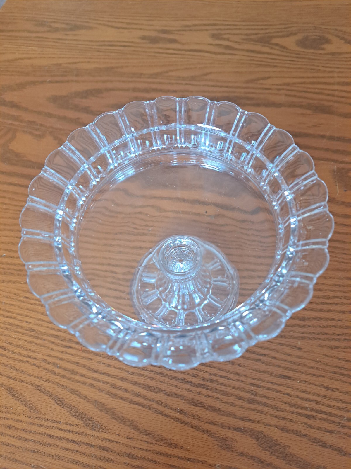 Pattern  Clear Glass Heavy Pressed Glass Pedestal Compote Centerpiece Fruit Bowl