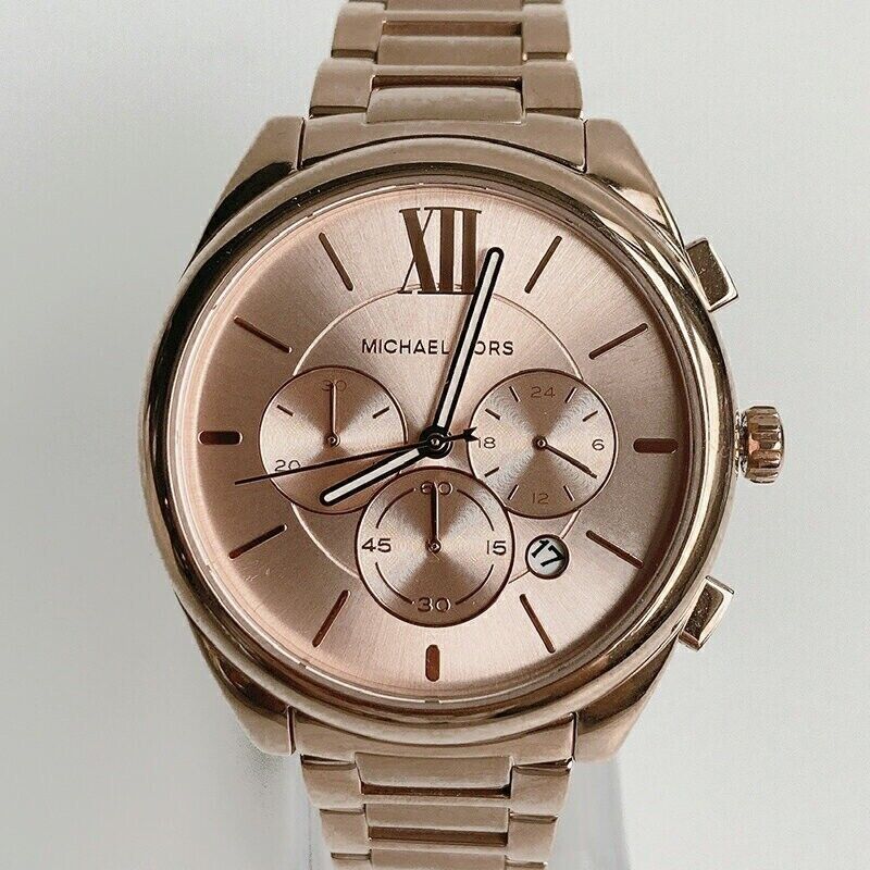 Michael Kors MK7108 Womens Janelle Rose Gold Tone Oversized Michael Kors MK7108 Womens Janelle Rose Gold Tone Oversized