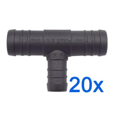 20 x YOU.S Schlauchverbinder Zwischenstück RGV Ø 20x15x20 mm T-Stück Reduzierer