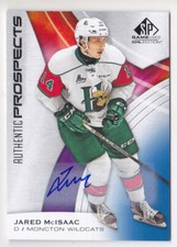 19-20 SP Game Used CHL Jared McIsaac Auto Rookie BLUE Moncton Wildcats 2019