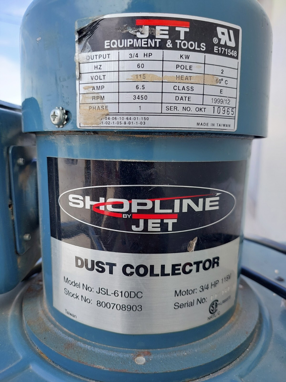 JET Shopline Dust Collector JSL610DC eBay