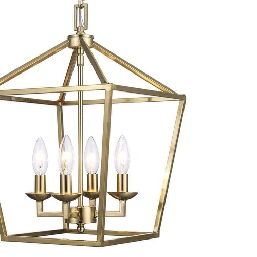 Monteaux Lighting Weyburn 4-Light Gold Farmhouse Chandelier Light Fixture - Picture 6 of 8