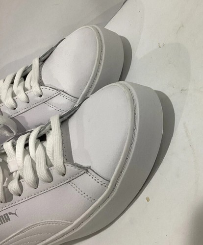 Puma Womens Smash Platform V2 373035-01 White Casual Shoes Sneakers Soft Foam 8 - Picture 3 of 9