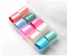 New 10x/box Holographic Nail Foil Set Starry Sky Nail Art Transfer Sticker