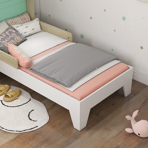 AIYAPLAY Kleinkind Bettgestell Baumhausstil Einzelbettgestell mit Schutzgitter - Bild 9 von 12