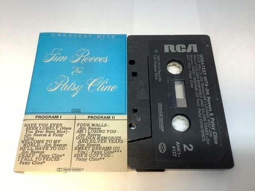 JIM REEVES & PATSY CLINE Cassette Tape GREATEST HITS 1981 RCA Records AHK1-4127 - Picture 1 of 5
