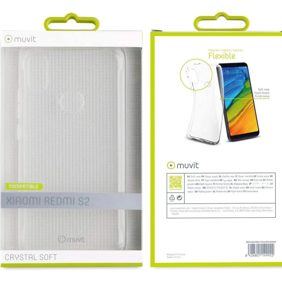 Funda Muvit Cristal Soft para Xiaomi Redmi S2 transparente. - Imagen 3 de 3