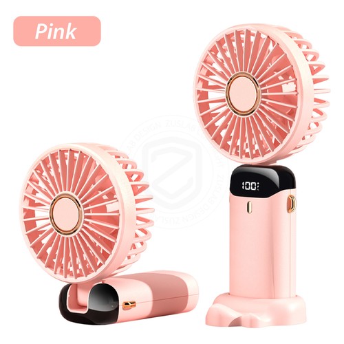 Handheld Fan Rechargeable USB Portable with 5 Speeds&Digital Display Ultra Quiet - Picture 21 of 22