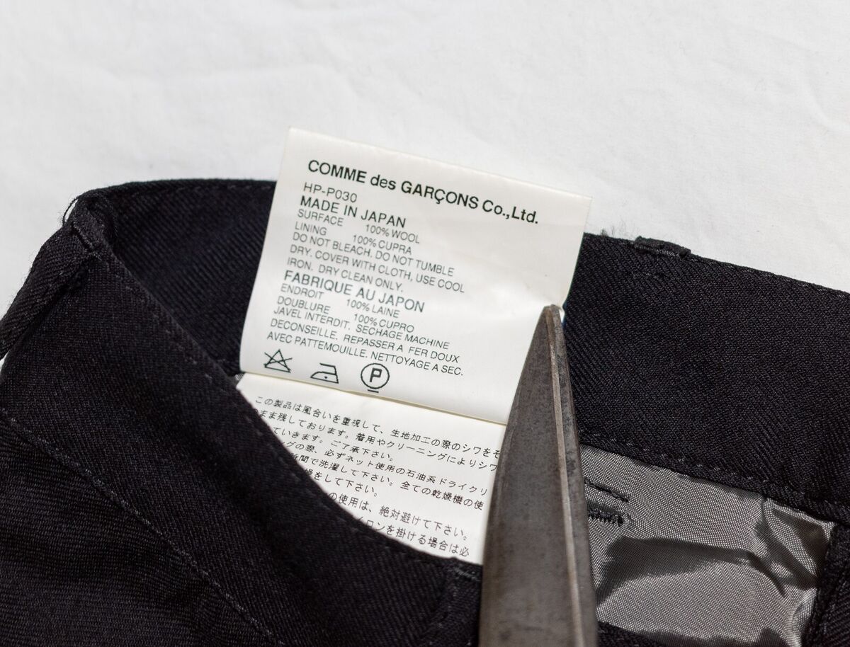Comme Des Garcons Homme Black Wool Pants With Zipper Pockets Comme Des Garcons Homme Black Wool Pants With Zipper Pockets