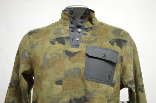 NWT Volcom Men’s Camo Seabrook Mock Neck Fleece Sweatshirt Size SMALL - Picture 2 of 8