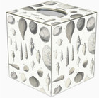 Marye-Kelley, Grey Shells Facial Tissue Cubed Box Cover, 5" Tall, New