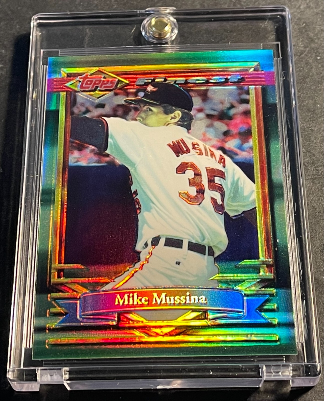 1994 TOPPS FINEST REFRACTOR #66 MIKE MUSSINA CENTERED SHARP ORIOLES HOF (311)