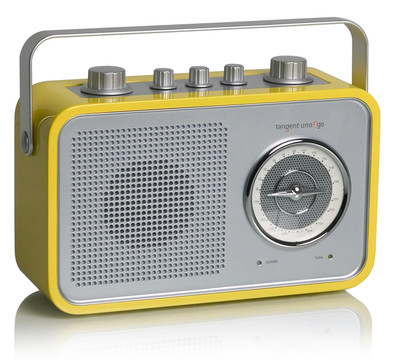 tangent UNO 2 GO Portabler Retro Design Radio mit UKW/MW und AUX Gelb