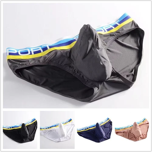 Mens Ice Silk Briefs Sexy Low Waist Bikini Panties Pouch Breathable Underwe о - Picture 1 of 23