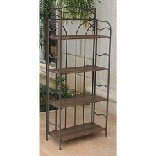 International Caravan 4121ABN Antique Brown Valencia 4tier 24 Wide Plant Stand 4