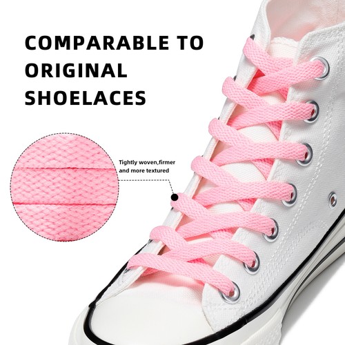 1Pair Flat Shoelaces Replacement for Sneakers 24 27 36 39 45 48 54 60 63 72 Inch - Imagen 68 de 134