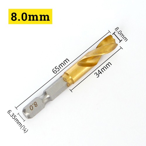 1.5-13mm Handhaben Bohrer Mit 1/4" Sechskantschaft Hss Spiralbohrer Bitaufnahme - Bild 29 von 40