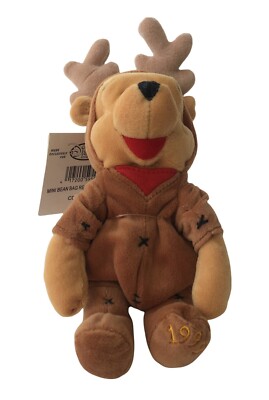 The Disney Store Reindeer Winnie The Pooh 10  Bean Bag Plush 1999