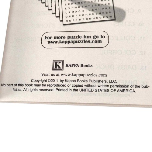 Pocket Puzzle Word Finds Puzzle Book Volume 90 Kappa Puzzles Word Search - Imagen 4 de 4