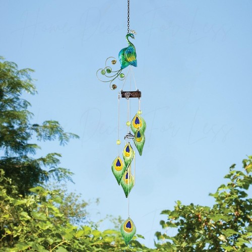 Schönes Windspiel Pfau Glas und Metall zum Aufhängen Fenster mobil Sonnenfänger - Bild 1 von 7