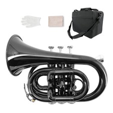 Yinfente Bb Flat Pocket Trumpet Bass Trumpet Nice Sound for Beginner and Student