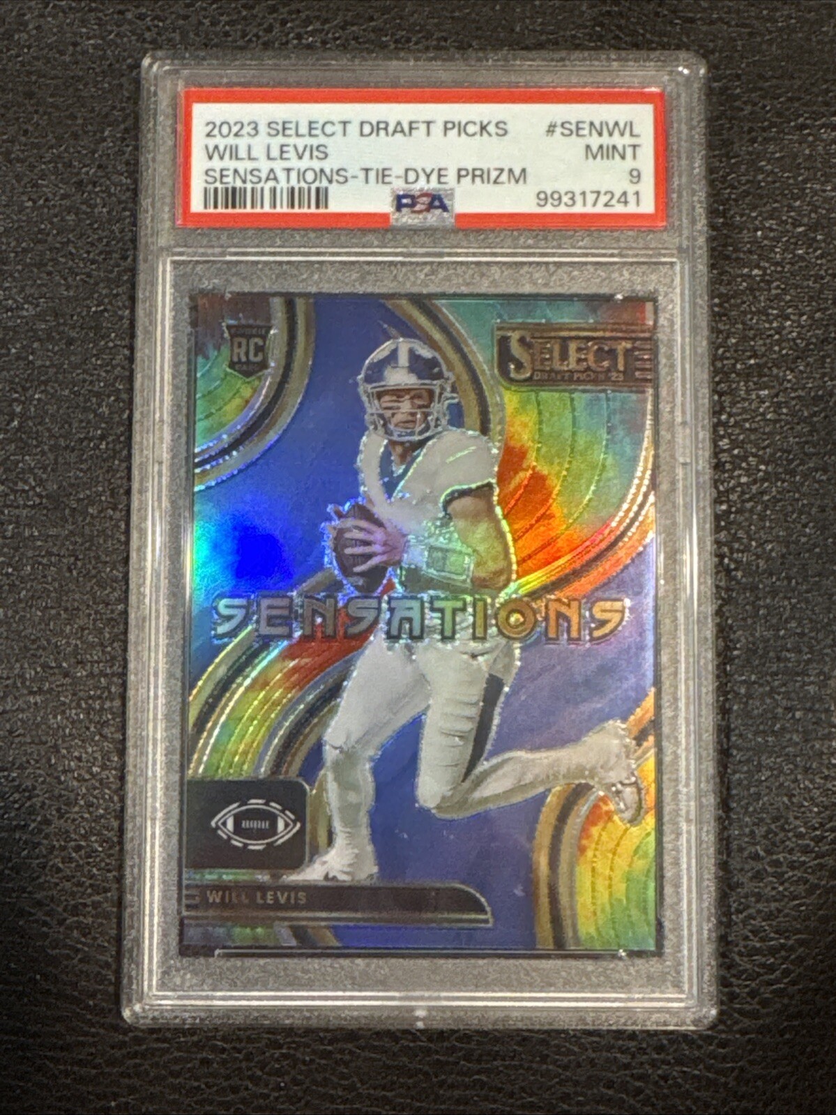 2023 Select Draft Picks Will Levis Sensations Rookie Tie Dye 25/25 PSA 9
