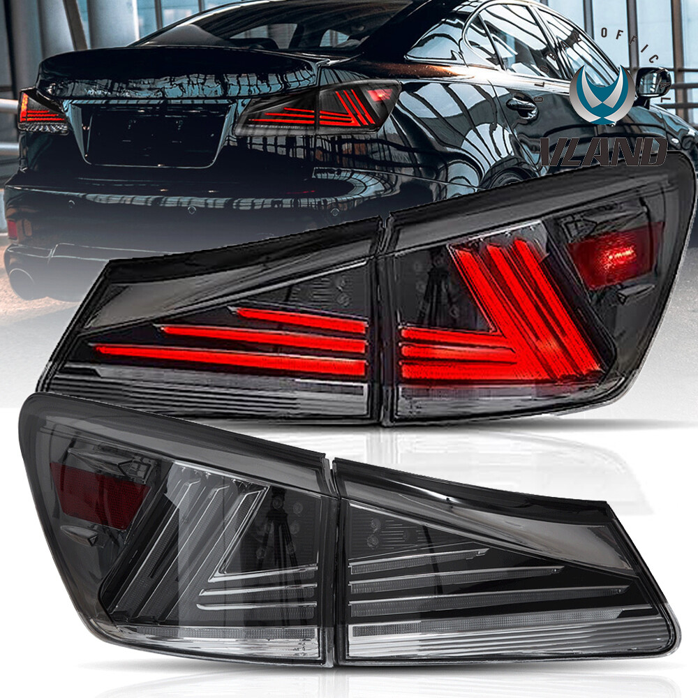 LEXUS IS250 LEDテールライト　VLAND VLAND LED Tail Lights Smoked Fits Lexus IS250 IS350 ISF 2006-13 W