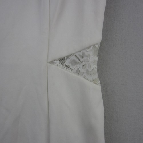 Forever New Dress Womens 12 Off White Straight Stretch Lace Trim Sheath Event - Picture 4 of 17
