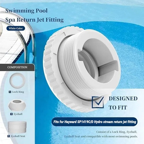 1-1/2-Inch MIP Thread Swimming Pool Spa Return Jet Fitting For Hayward Eye Ball - Picture 6 of 17