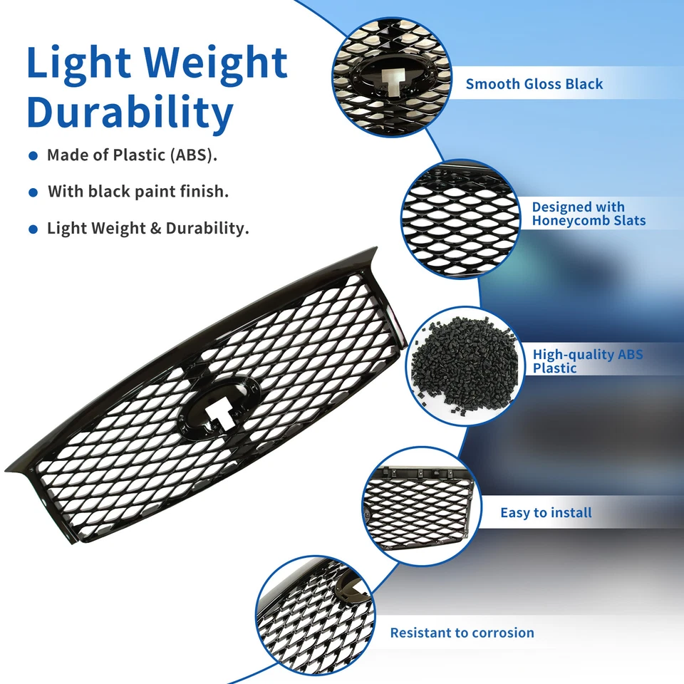 Car Front Grill For 2015-2018 INFINITI QX80 Black With Camera Option Foto 4 de 4