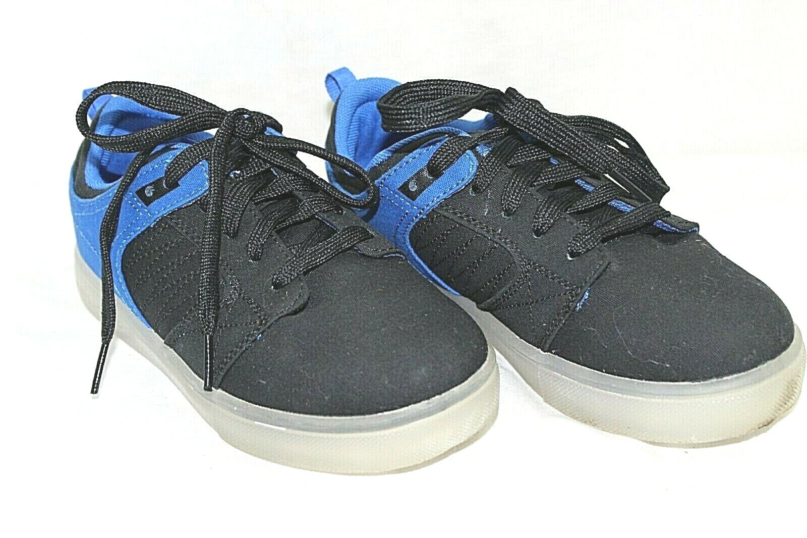 SAOLA Scarpe da skateboard RAGAZZI taglia 2 giovani marca FLASHLIGHTS tomaia tela nero e blu