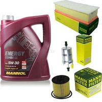 MANN-FILTER Inspektionspaket 5L Mannol Energy Combi Ll 5W-30 FüR Vw Touran 1.4