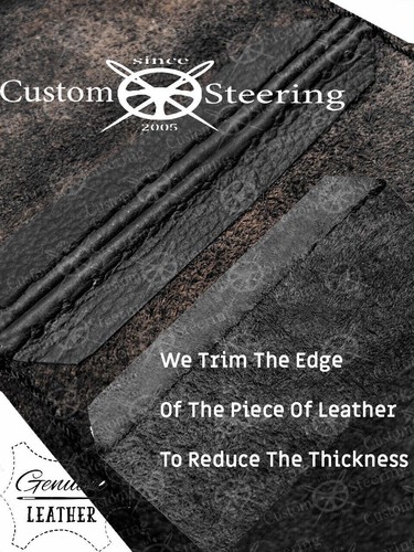 FITS LAND ROVER SERIES 3 1971-1985 BLACK ITALIAN LEATHER STEERING WHEEL COVER - Picture 12 of 12