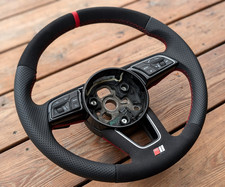 Volant CUIR NEUF pour S-Line Audi Q2 A3 S3 8V A4 S4 Alcantara avec palettes