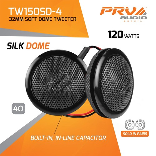 Soft Dome Tweeters 240 Watts 4 Ohm TW150SD-4 with Built-in Crossover, 32 mm S... - Picture 2 of 7