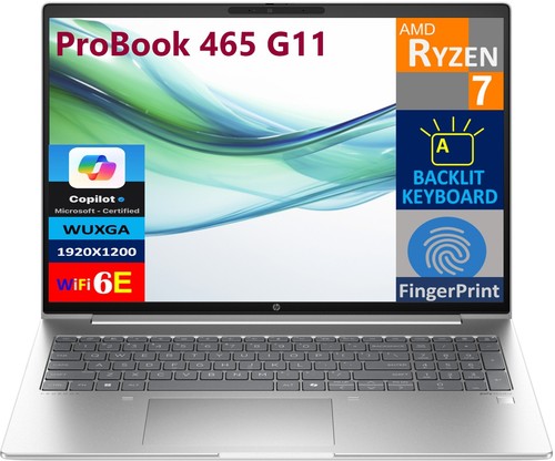 HP ProBook 465 G11 16" WUXGA AMD Ryzen 7 7735U 8GB 256GB SSD FreeDos Laptop