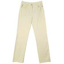 St John Sport Womens Vintage Straight Leg Pants Size 6 Olive Green High Rise