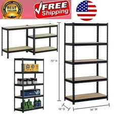 Heavy Duty Muscle Rack 5-Tier Steel Garage Storage Shelving Adjustable Shelves