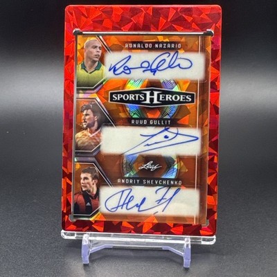 WOW! - Leaf Sports Heroes Triple Ronaldo Ruud Gullit Andriy Shevchenko Auto /6