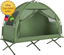 Camping Tent Cot Single Person Folding  Combo Off Ground Tent  with Carry